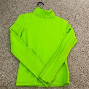 Neon green turtle neck sweater